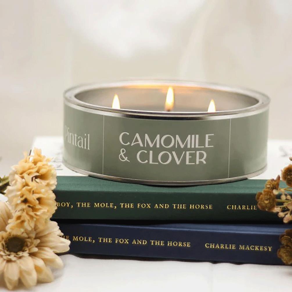 Pintail Candles Camomile & Clover Triple Wick Tin Candle Extra Image 3